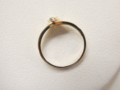 10k Solid Yellow Gold Baby Children Heart Shaped Color Stone Ring