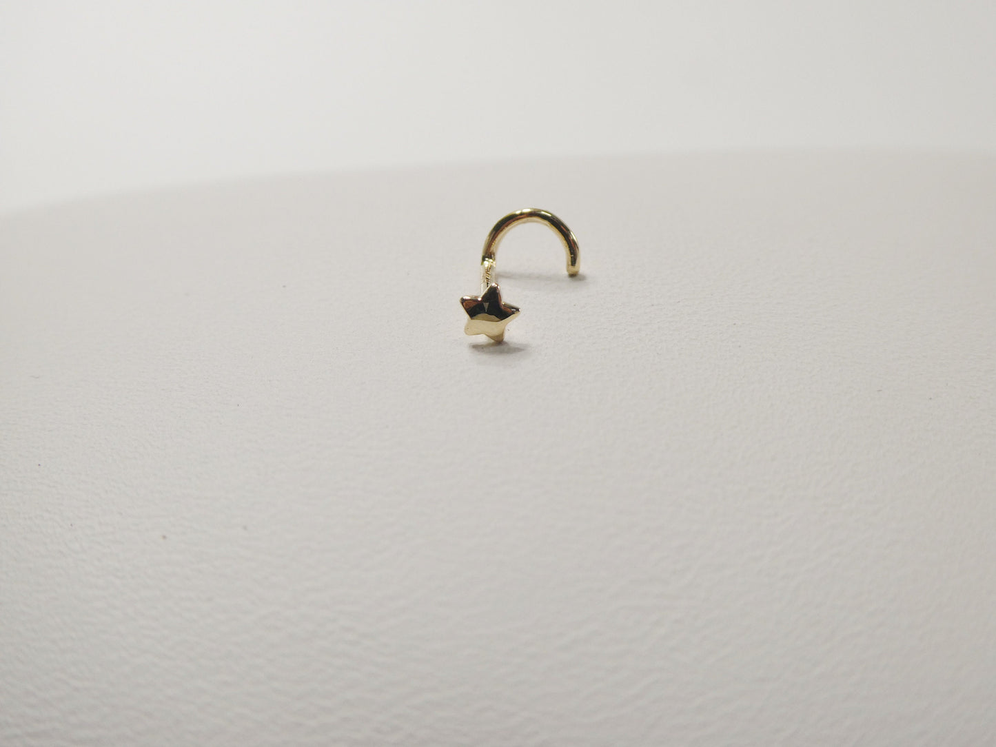 14k real solid yellow gold twist star stud nose ring