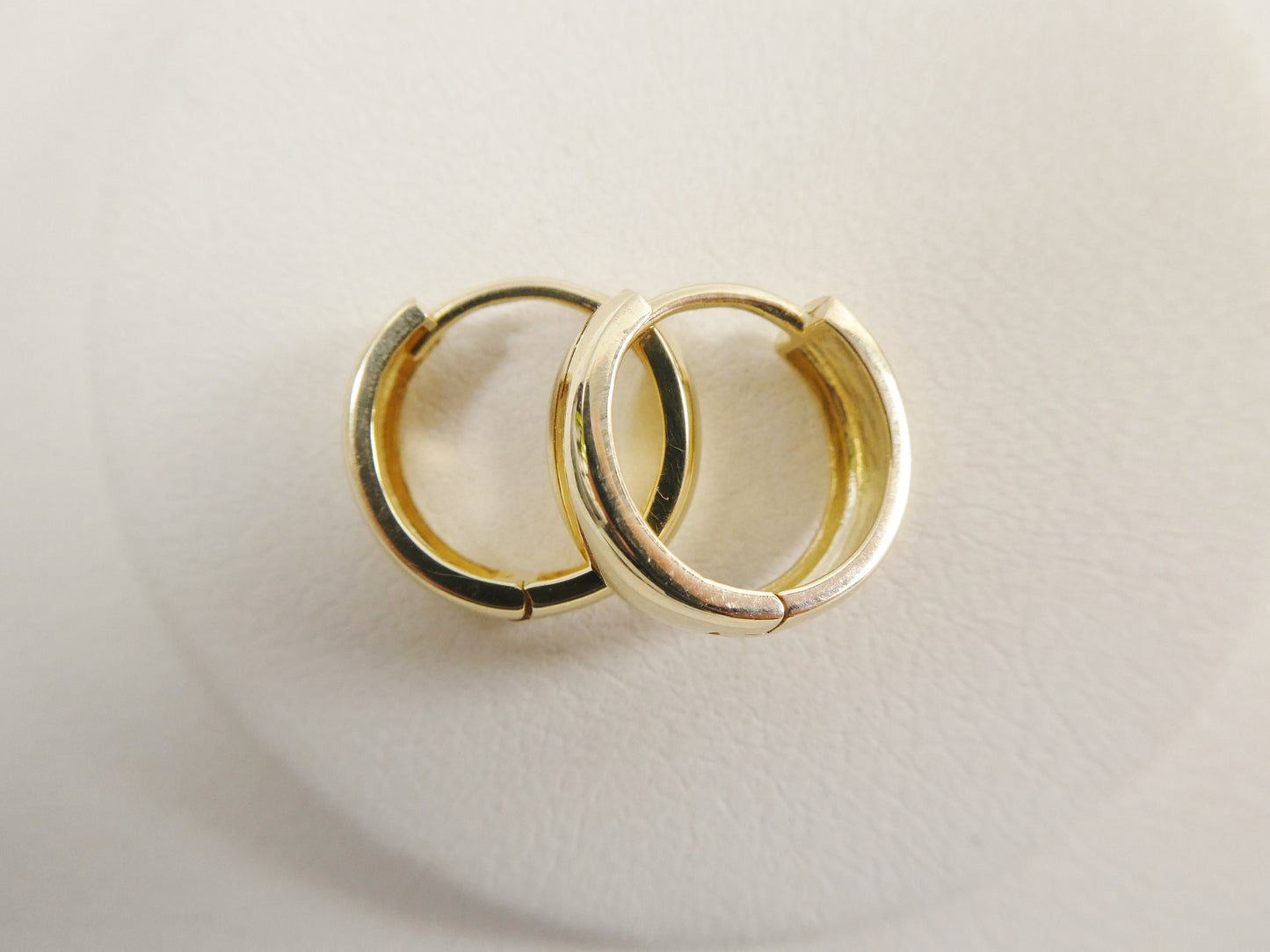 real 10k solid yellow gold 16mm high polish large plain hoop earrings