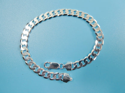 Real 925 Sterling Silver 6.5MM Italian Solid Chain Lobster Lock Clasp