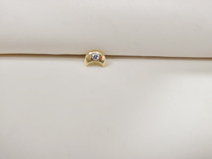 14k Real Solid Yellow Gold Moon L-Shape Nose Ring