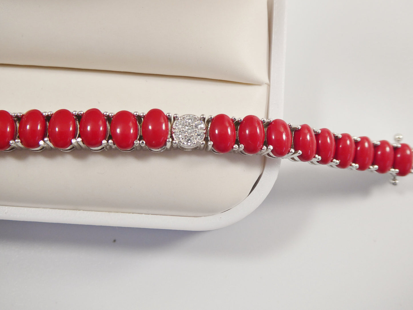 7 inch real 925 sterling silver ruby turquoise tennis bracelet