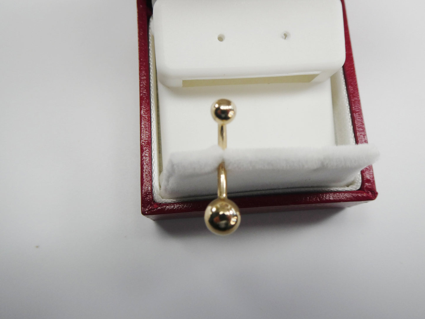 14k real solid yellow gold plain ball belly ring