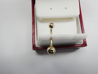 14k Real Solid Yellow Gold Plain Ball Belly Ring