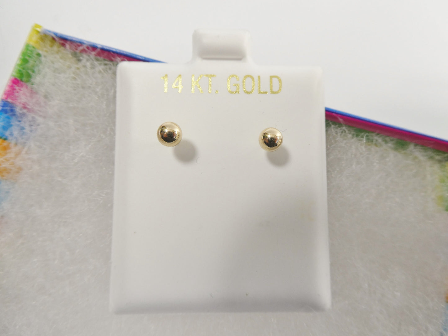 14k solid yellow gold 4mm screw post ball earring
