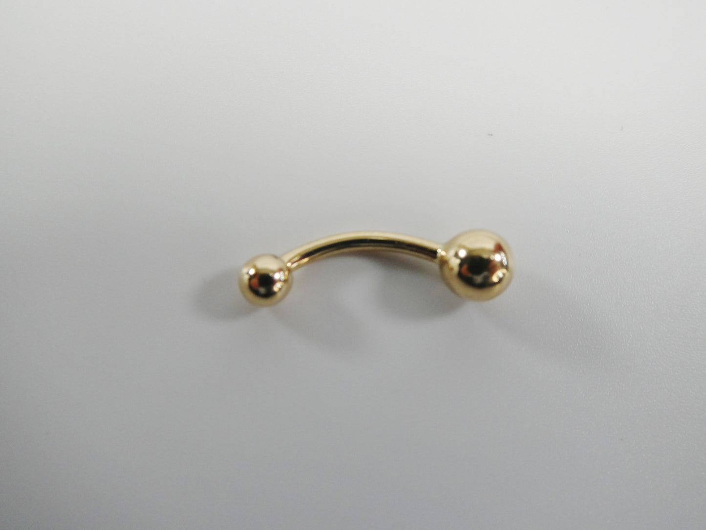 14k real solid yellow gold plain ball belly ring