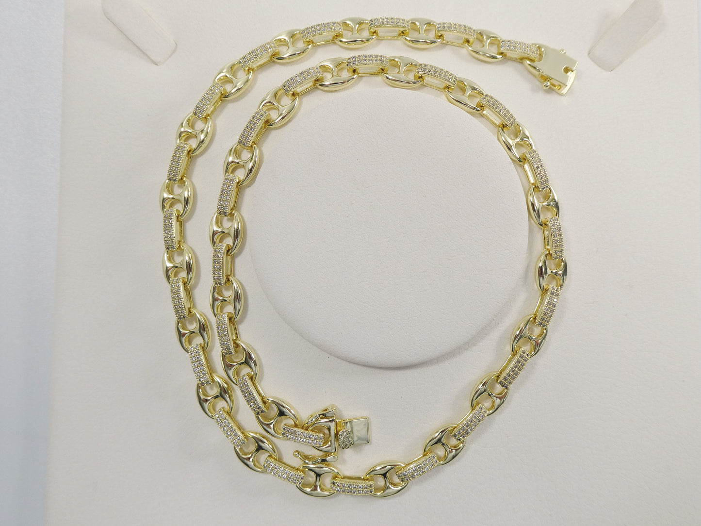 14k gold filled yellow gold puffed mariner LINK necklace