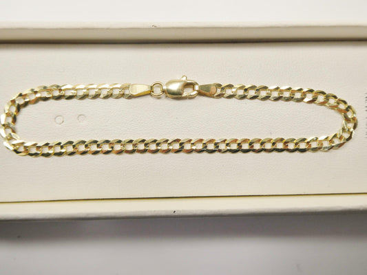 14k solid real curb 7 inch bracelet