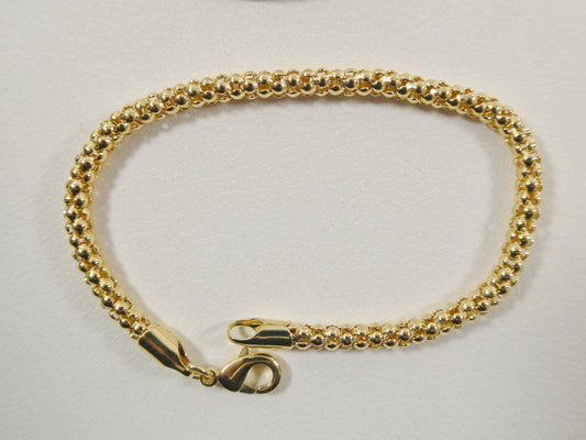 7 inch popcorn style 18k gold filled ladies bracelet