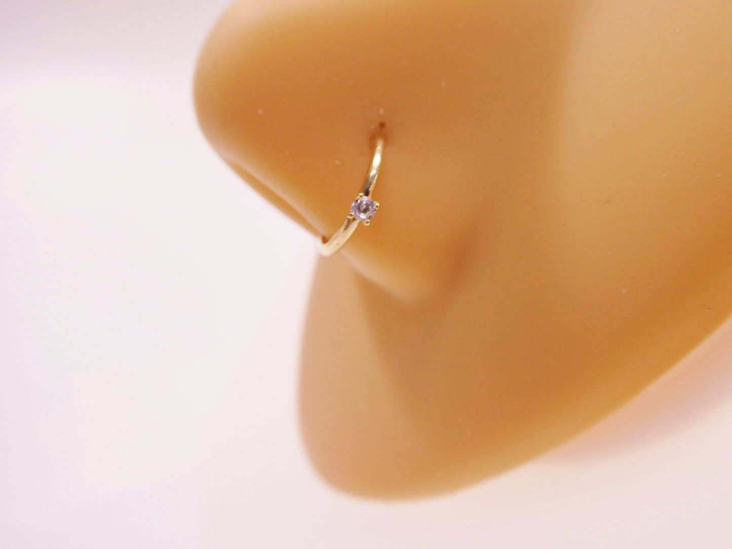 14k real solid yellow gold cartilage nose ring body ring piercing
