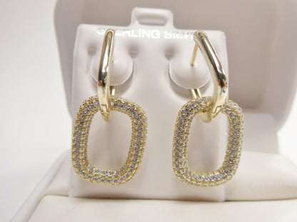 Real 925 Sterling Silver U-Shape Paperclip Earrings