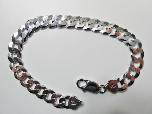 real 925 sterling silver solid bracelet 8.5 inch