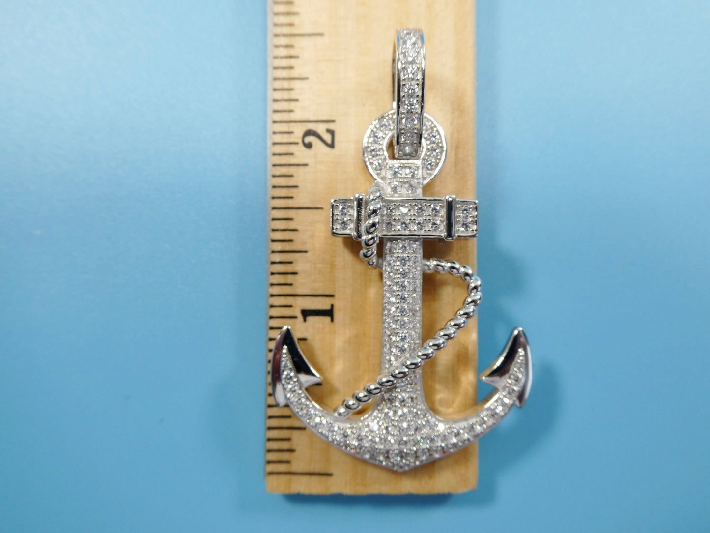 real solid 925 sterling silver large anchor pendent