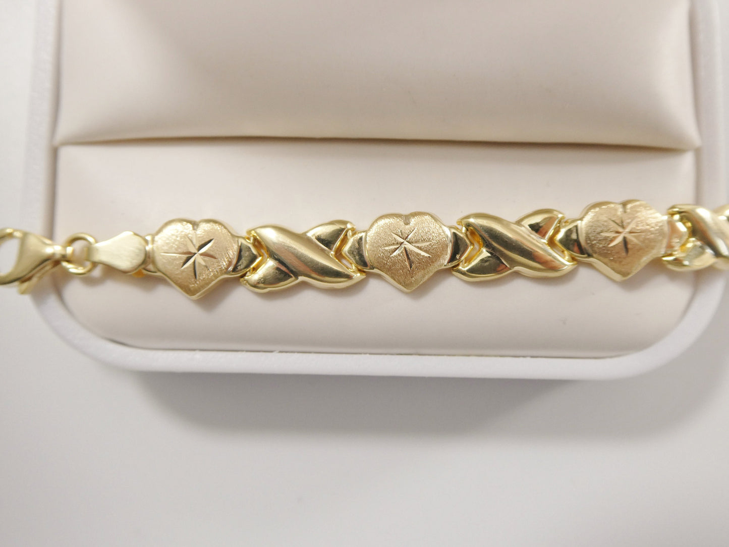 real 925 sterling silver xo heart hugs and kisses necklace 14k yellow gold finish