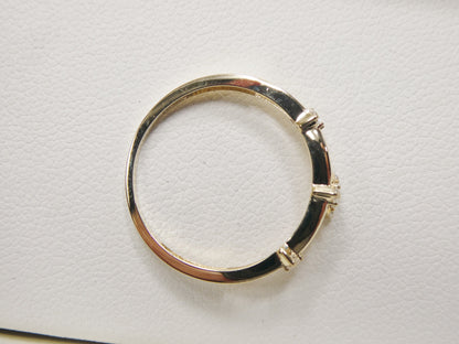 Real 10k Solid Yellow Gold Women's Classic Micro Pave Setting Ring