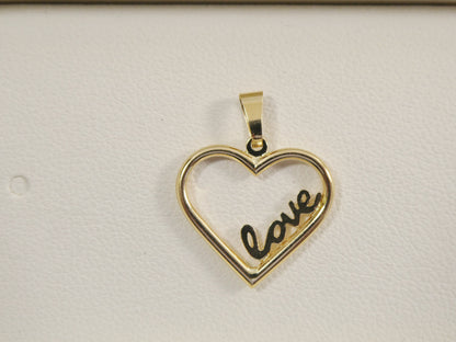 Women's 14k Real Solid Yellow Gold Love Heart Charm