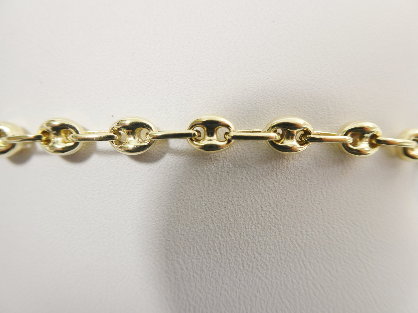 real 925 sterling silver solid anchor puff chain 14k yellow gold finish