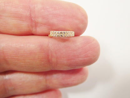 14k Real Solid Yellow Gold CZ Hoop Earring Cartilage Daith Ring Piercing