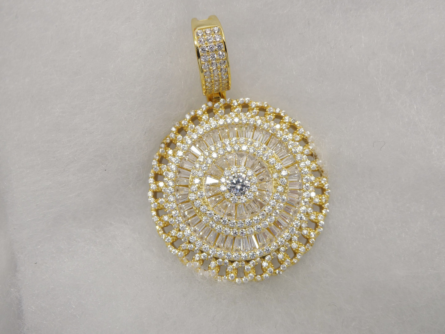 real 925 sterling silver large circle eye pendent