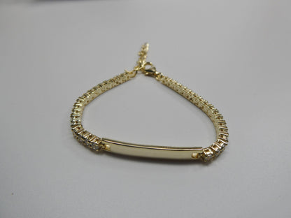 925 Sterling Silver 5 Inch Plus Baby ID Bracelet Extension Yellow Gold Color