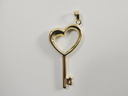 Real 14k Solid Yellow Gold High Polish Key Charm