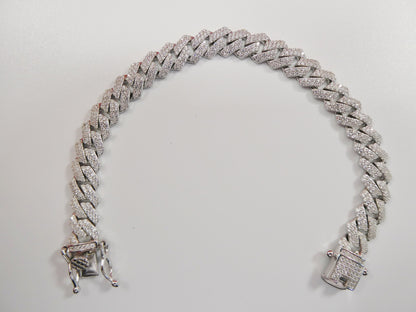MEN LADIES 14k Yellow Gold Color Monaco Bracelet Over Real Solid 925 Sterling Silver