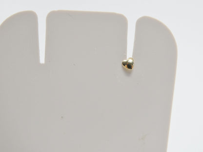 14k Real Solid Yellow Gold Twist Plain Heart Stud Nose Ring
