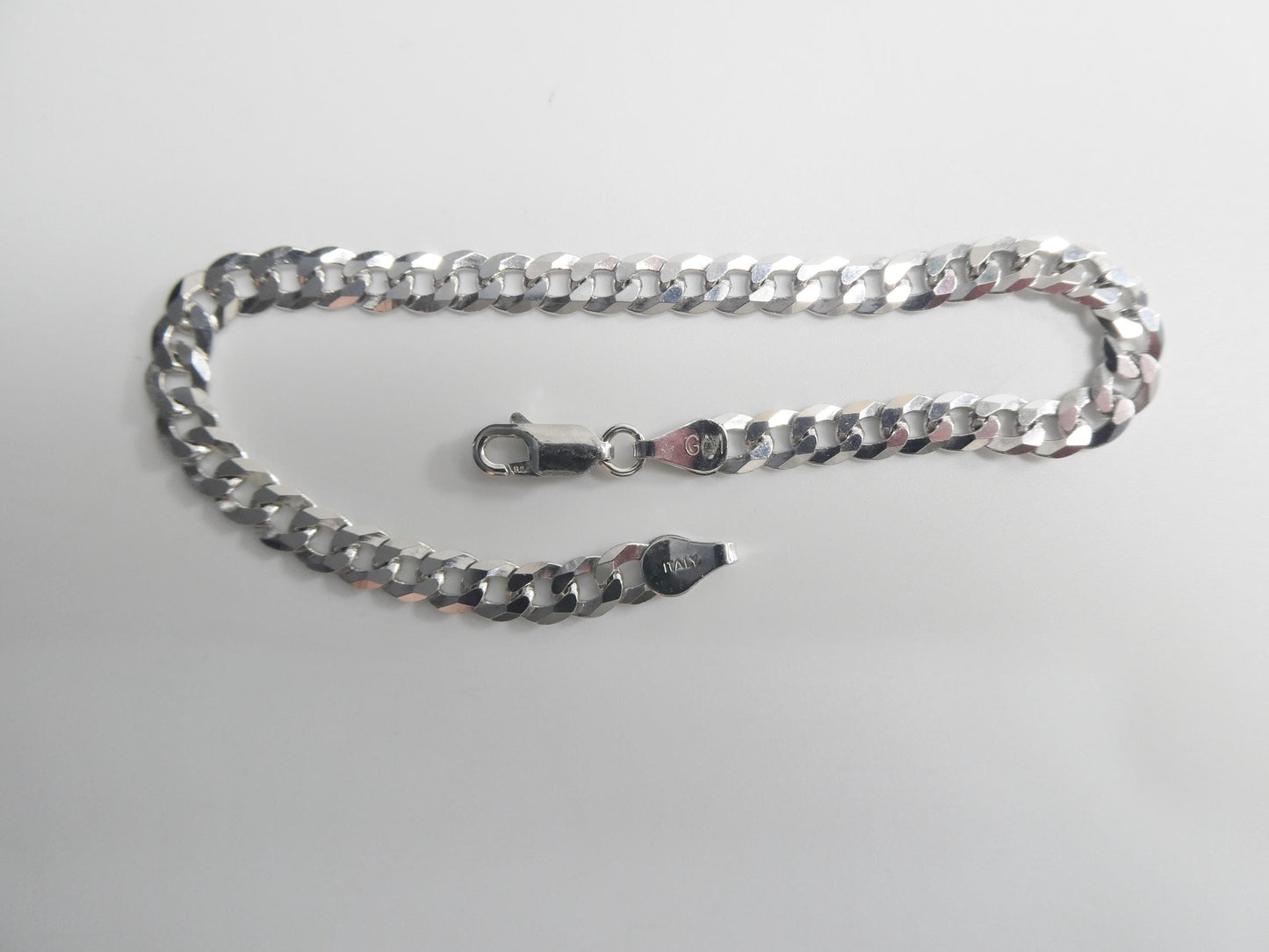 real 925 sterling silver 8 inch curb bracelet