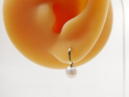 Real 10k Solid Yellow Gold Cultured Freshwater Pearl Push Post Earrings