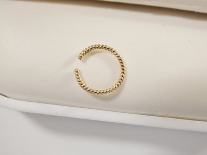 14k Real Solid Yellow Gold Hoop Earring Cartilage Daith Ring Piercing