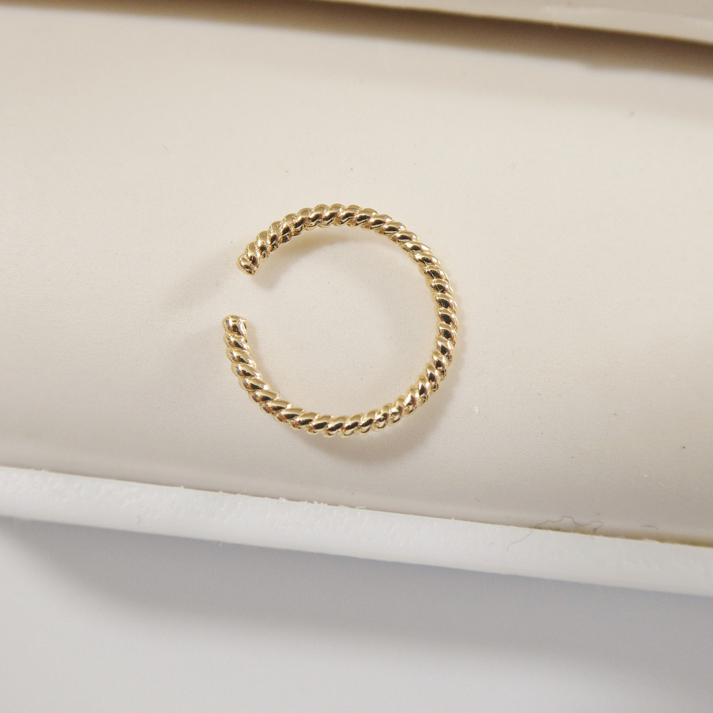 14k Real Solid Yellow Gold Hoop Earring Cartilage Daith Ring Piercing