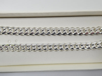 6mm Real Miami Link Solid 925 Sterling Silver Men Bracelet Safety Box Lock