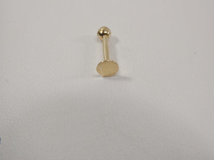 14K Real Solid Yellow Gold Lip Chin Stud Piercing