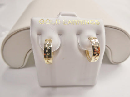 Real 10k Solid Yellow Gold Designer Earrings