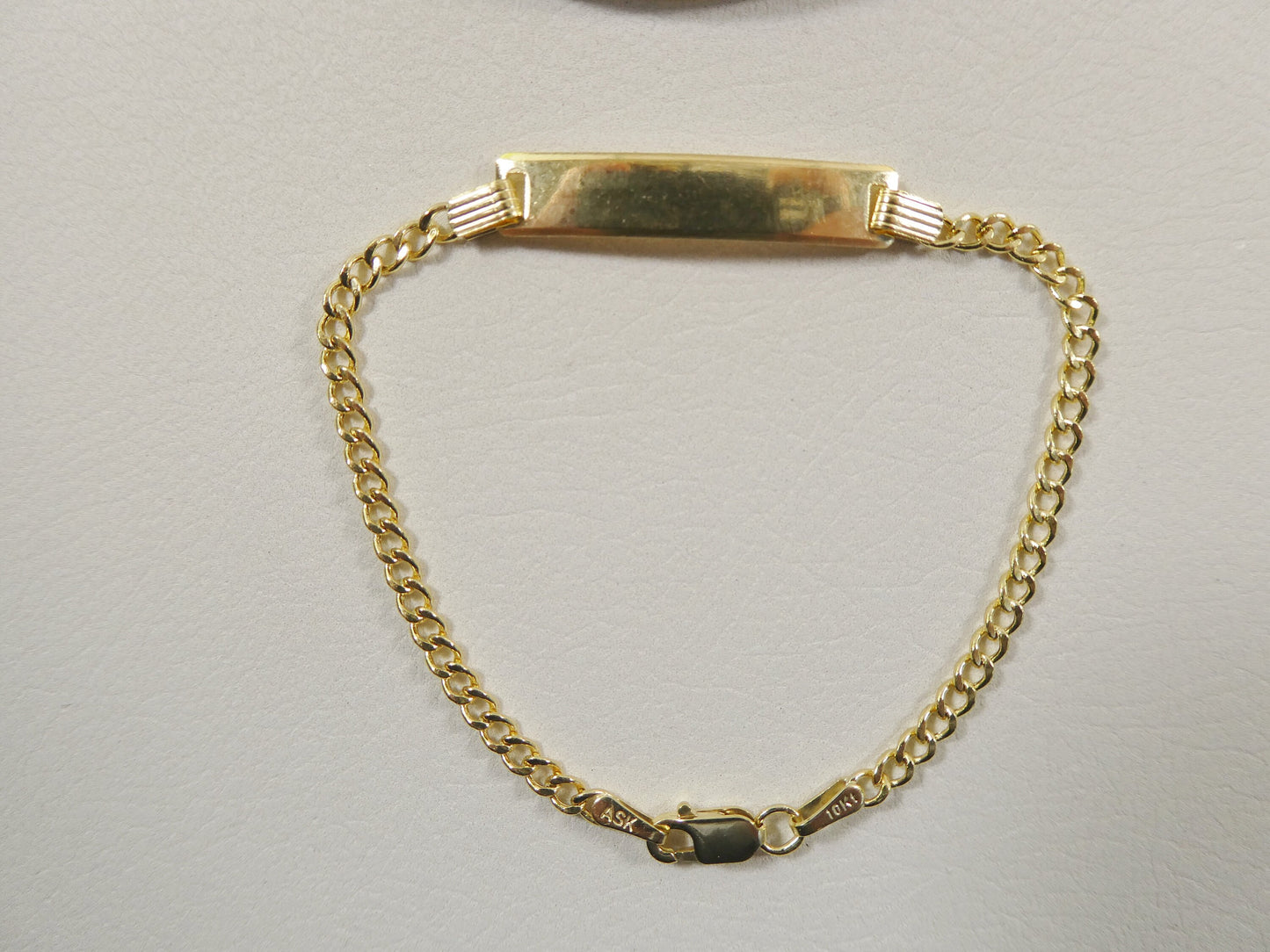 real 10k solid yellow gold 5.5 inch curb style baby bracelet