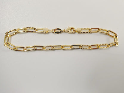 7.5 / 10 Inch 14k Gold Filled Paper Clip Chain Ladies Bracelet