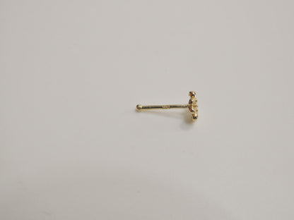 14k Real Solid Yellow Gold Flower Nose Rings