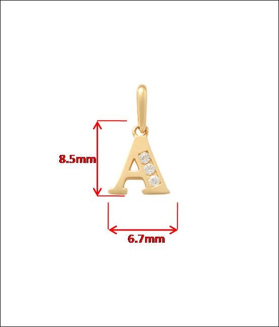 10k real solid yellow gold mini small initial alphabet pendent charm