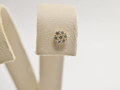 14k Real Solid Yellow Gold Flower Twist Nose Ring
