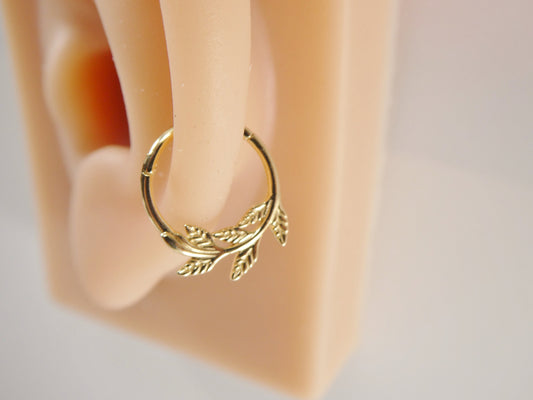 14k real solid yellow gold cartilage daith septum body ring piercing