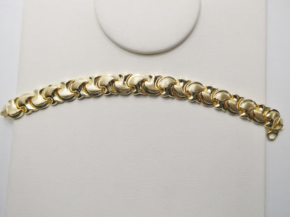 Real 925 Sterling Silver Yellow Color Large Mushroom Bracelet