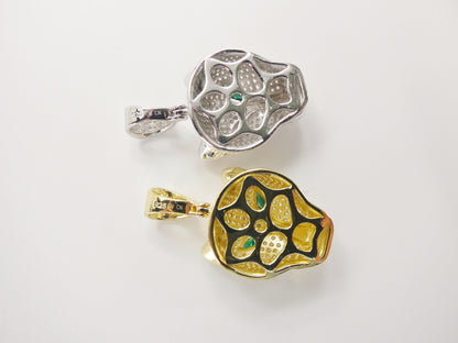 Real 925 Sterling Silver Full Stone Setting Leopard Designs Pendent