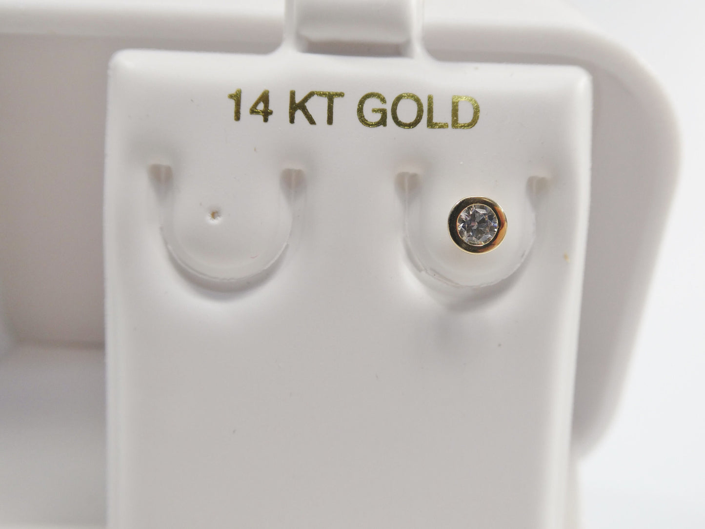 14k real solid yellow gold 3mm bezel setting nose ring