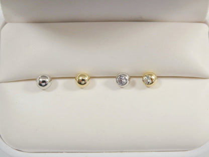 Real 14k Solid Yellow Gold Top Screw Replacement Belly Ring