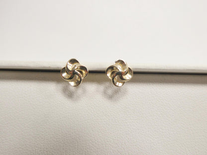 Real 10k Solid Yellow Gold Flower Push Post Earrings