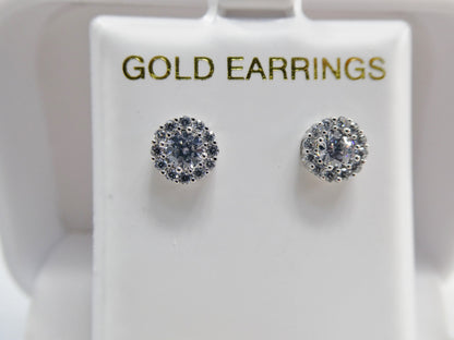 Real 10k Solid Yellow Gold Push Post Circle Stud Earrings