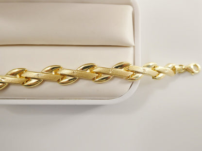 7.50 Inch Real 925 Sterling Silver XO Style 14k Gold Tone Finish