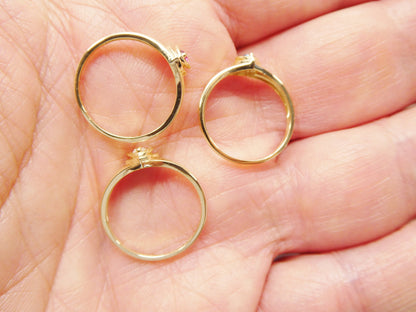 10k Solid Yellow Gold Baby Children Heart Shaped Color Stone Ring