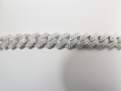 Real 925 Sterling Silver Monaco Full Micro Fave Setting Bracelet