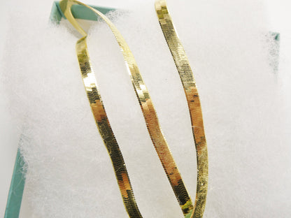Real 4.5mm 925 Sterling Silver Herringbone Necklace/Choker 14k Yellow Gold Finish